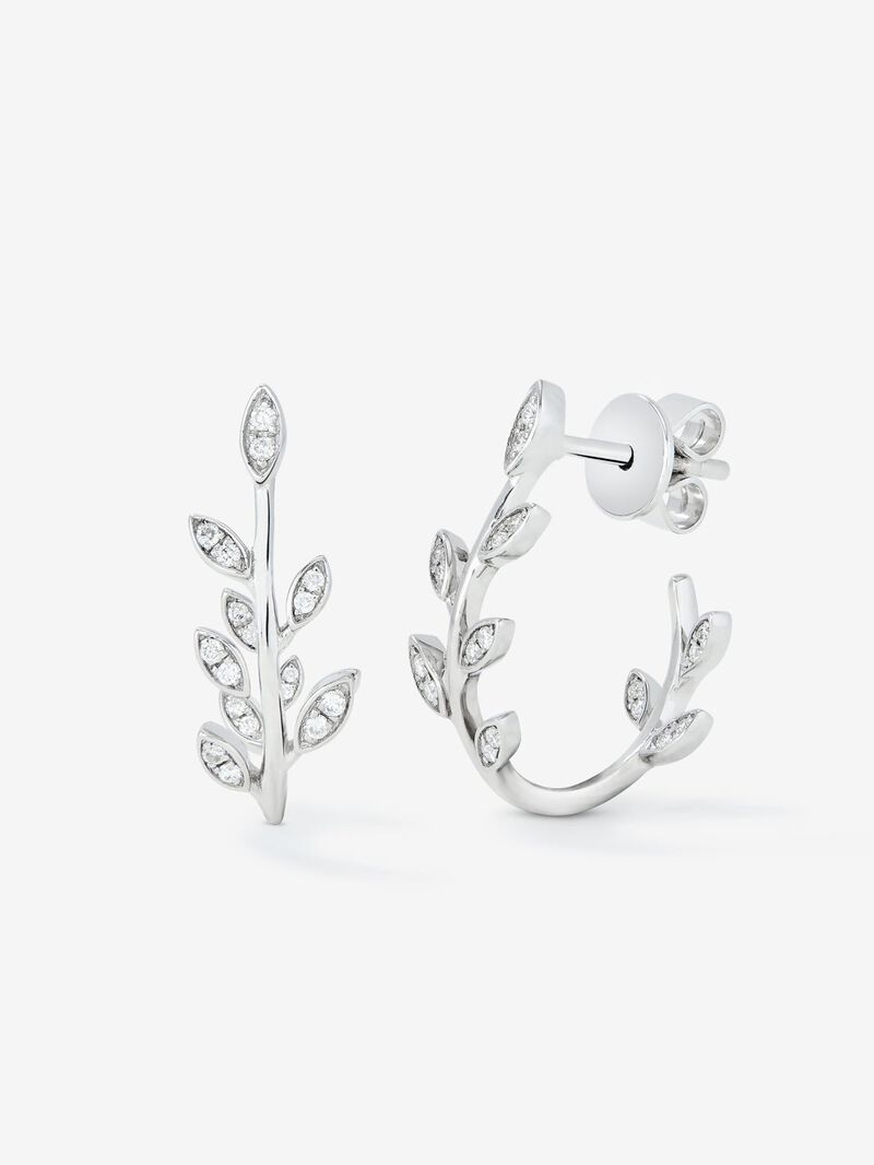 18K white gold earrings with 36 brilliant-cut diamonds with a total of 0.16 cts image number 0