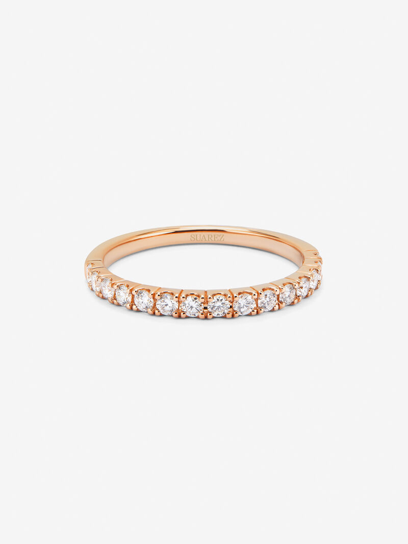 Half ring in 18K rose gold with 15 brilliant-cut diamonds with a total of 0.3 cts image number 2