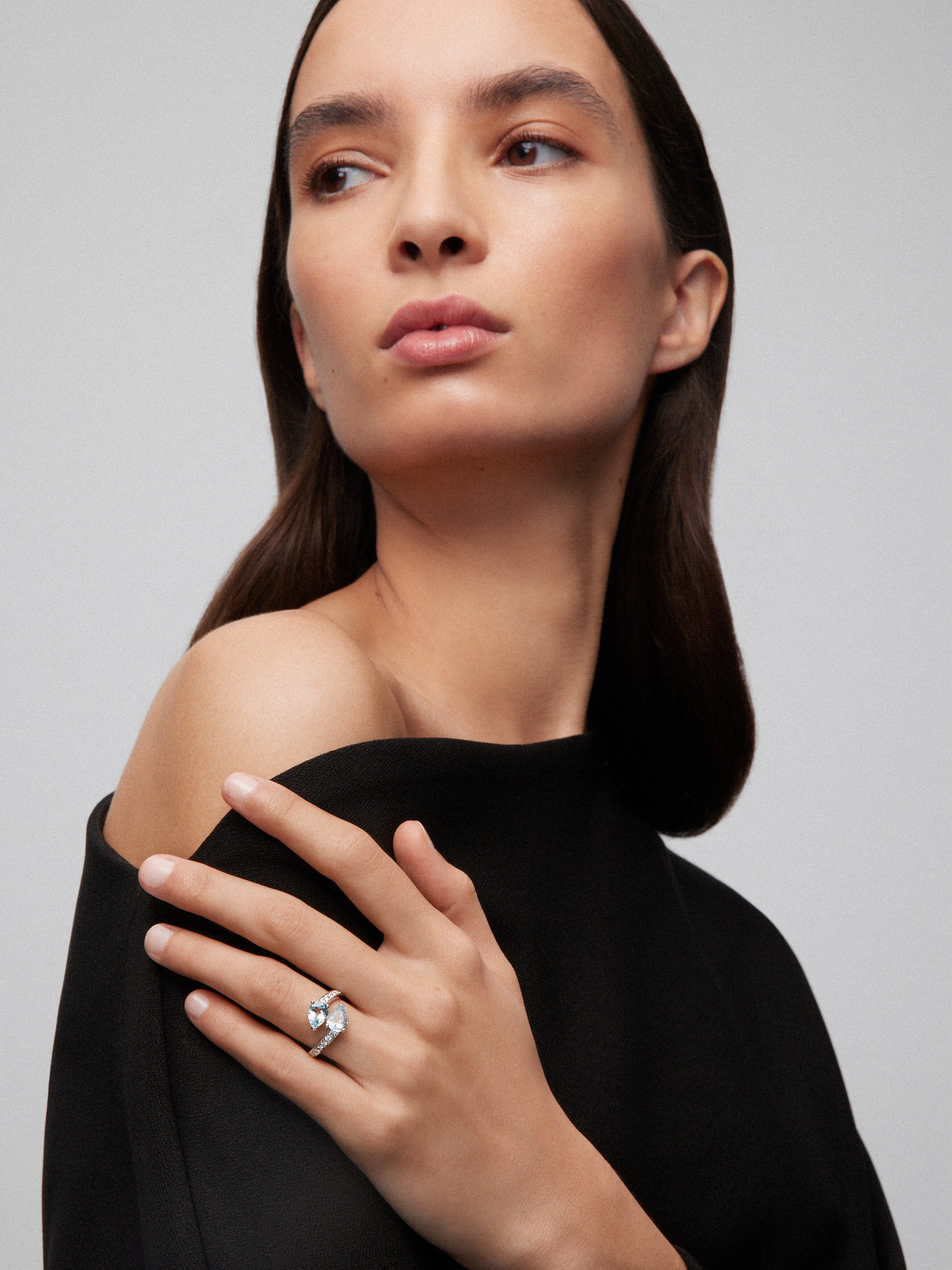 Anillo aguamarina suarez store