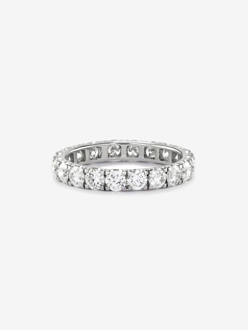 Entire 18K white gold ring with 20 brilliant-cut diamonds with a total of 2 cts image number 2
