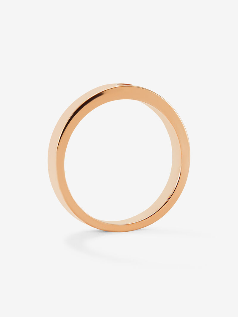 18K rose gold ring with brilliant cut diamond with a total of 0.03 cts image number 4