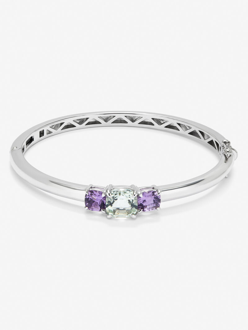 Utopian silver bracelet with amethyst. image number 0