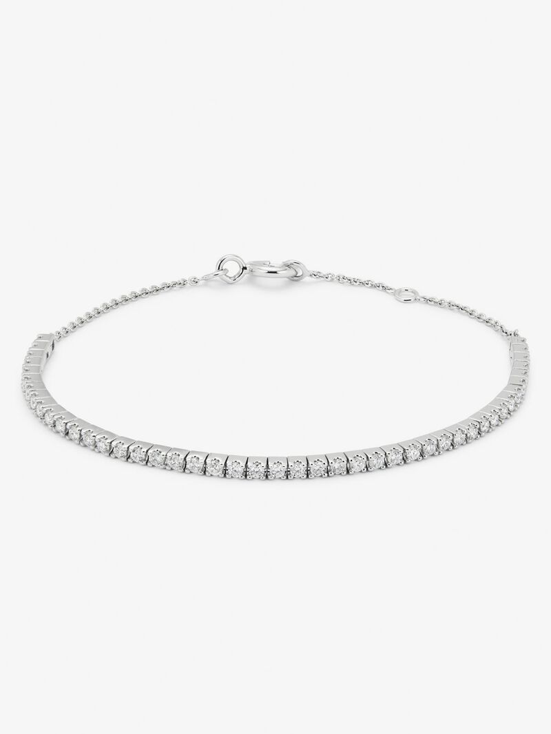 18K White Gold Diamond Chain Bracelet image number 0
