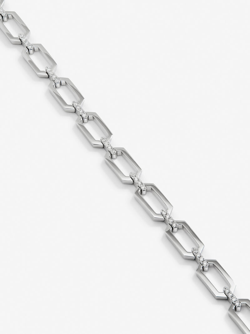 18K white gold bracelet with white diamonds in 0.3 cts image number 2