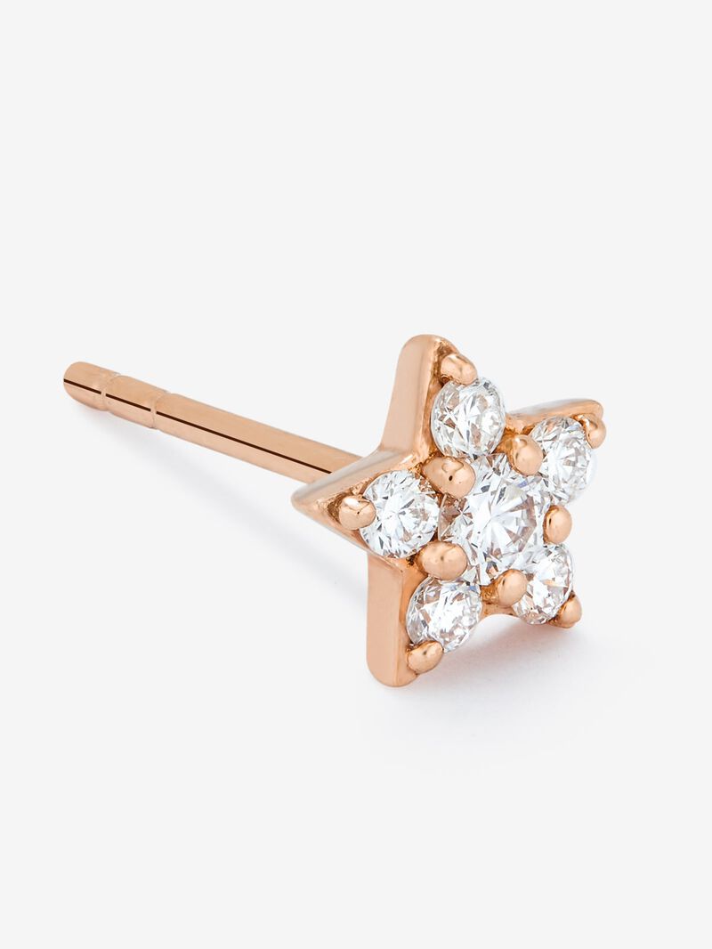 Individual 18K rose gold earring with 6 brilliant-cut diamonds with a total of 0.11 cts image number 2