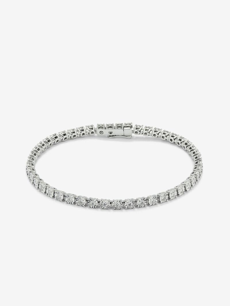18K White Gold Riviere Diamond Bracelet image number 0