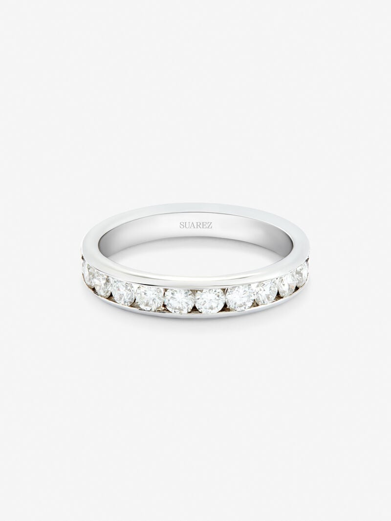 Entire 18K white gold alliance with 10 brilliant-cut diamonds with a total of 1 cts image number 2