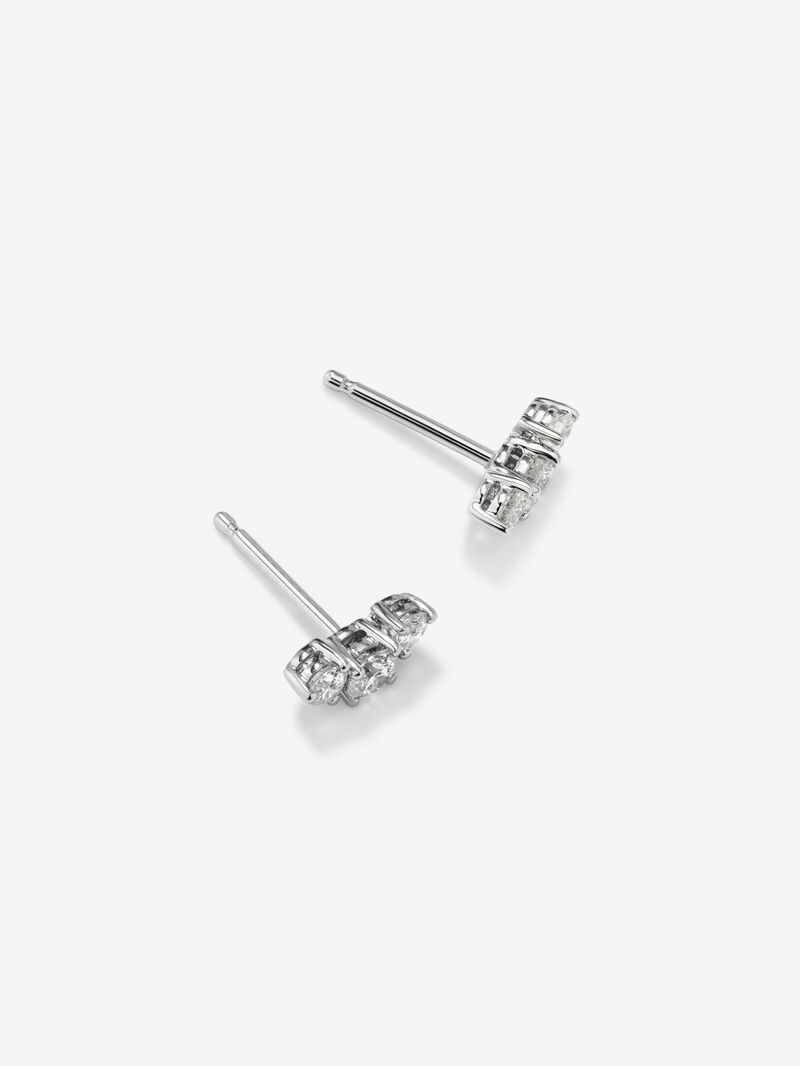18K White Gold Climber Earrings with Diamonds image number 3