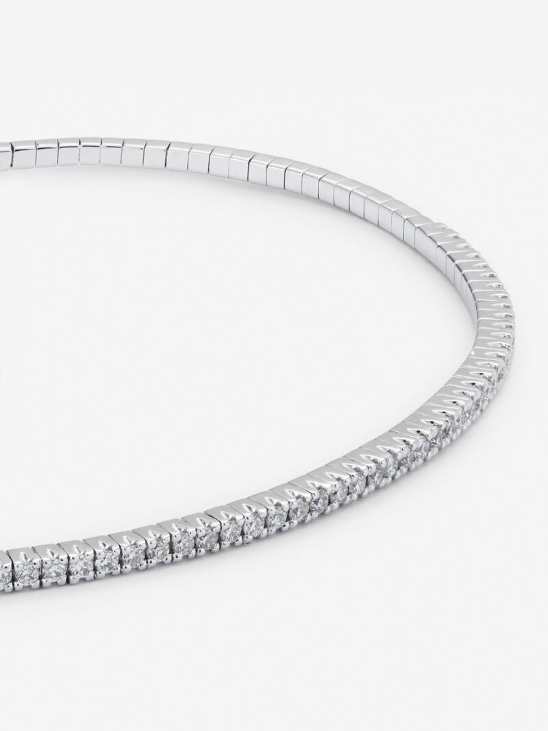 Rigid 18K white gold bracelet with 0.39 ct brilliant-cut white diamonds image number 2