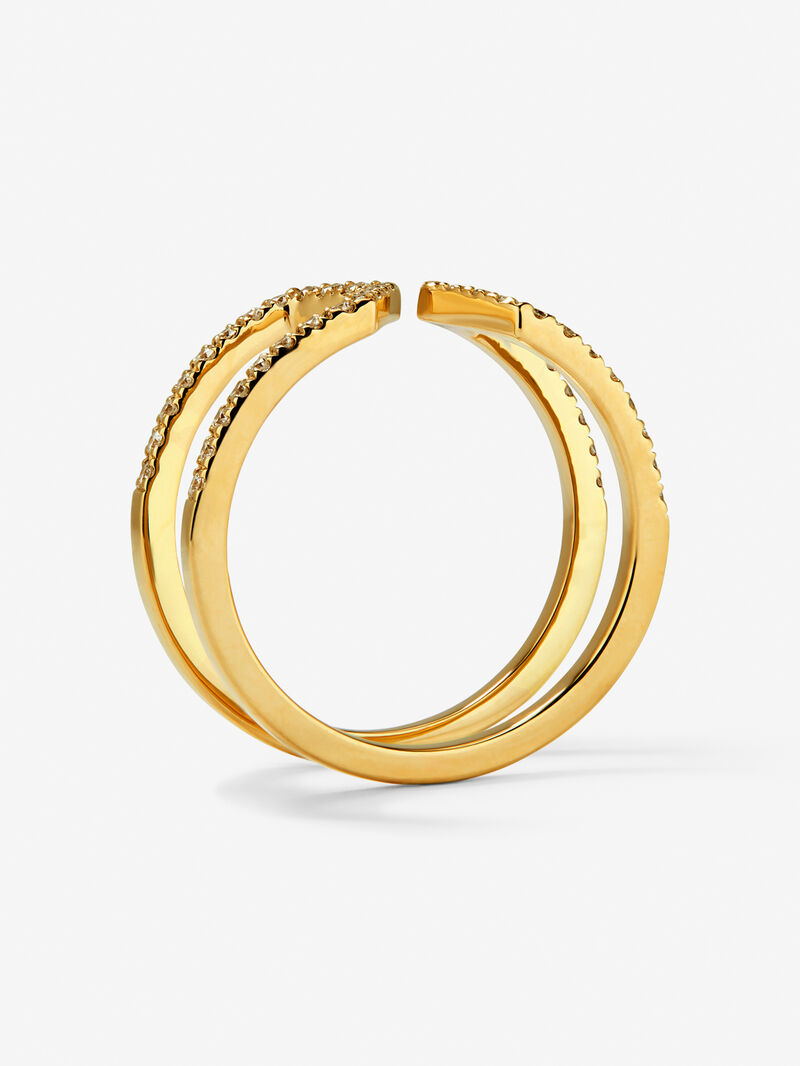 18K yellow gold ring with 46 brilliant-cut diamonds with a total of 0.37 cts image number 4