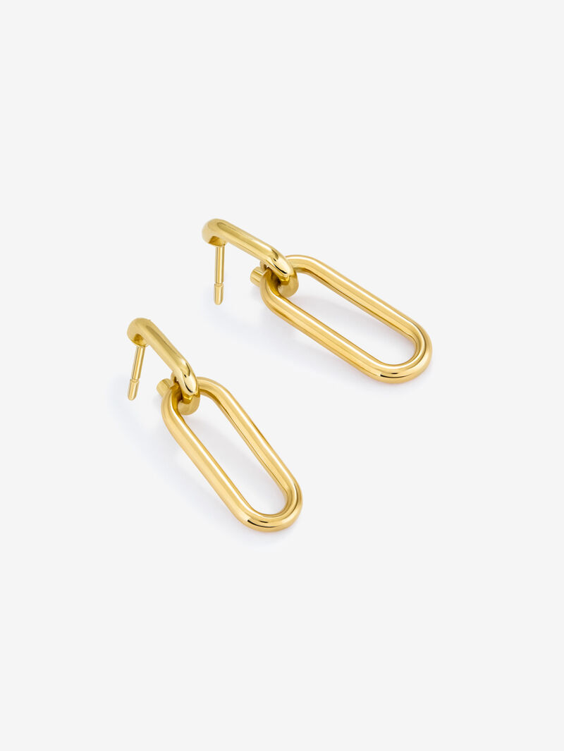 Medium-sized 18k yellow gold forza link earrings image number 2