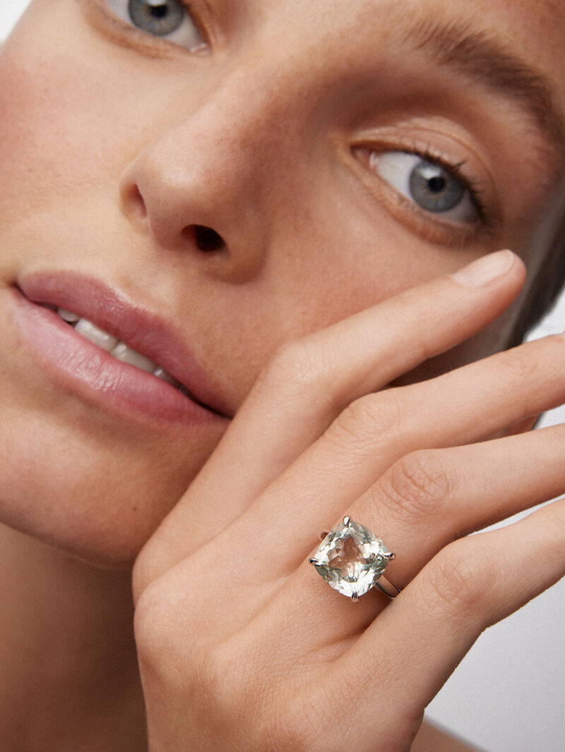 928 Silver Ring with Green Amethyst image number 3