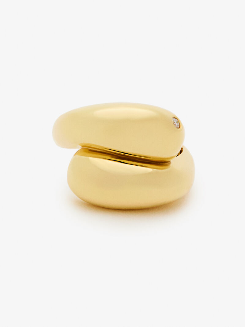 You and me ring in 18K yellow gold with 0.02 ct brilliant cut diamond image number 2