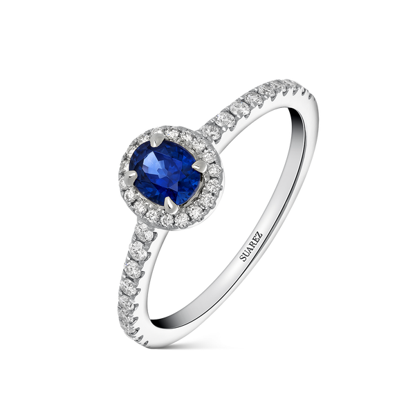 Big Three ring 0,67 carats blue sapphire, SO9058-Z/A372_V