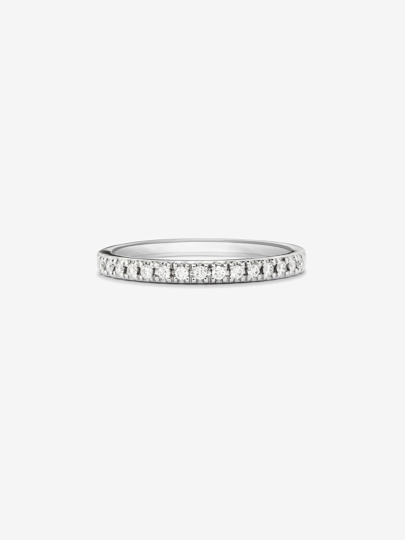 18K white gold half eternity engagement ring with claw set diamonds 0.15ct image number 2