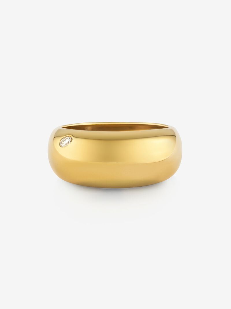 18K yellow gold ring with 0.03 ct brilliant cut diamond image number 2