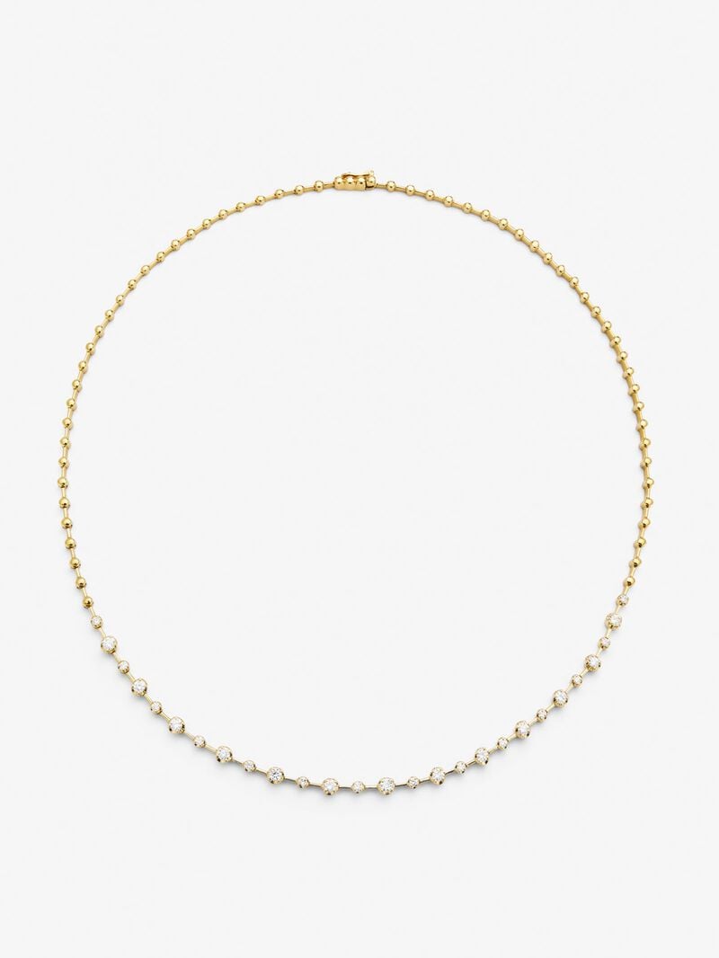 18K yellow gold necklace with white diamonds of 0.95 cts image number 0