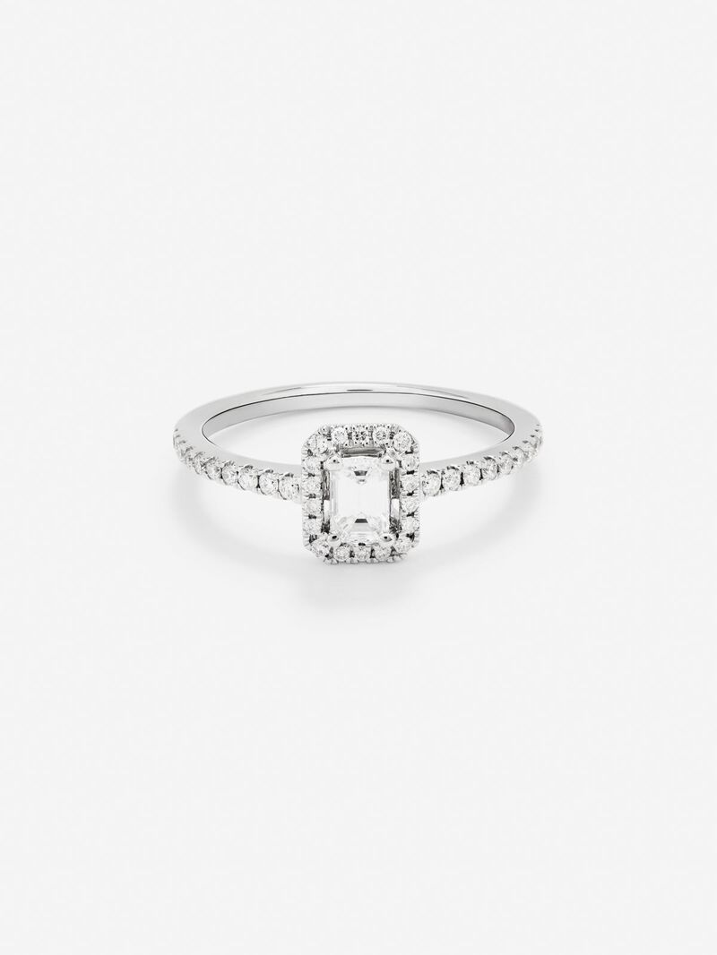 18K White Gold Commitment Ring with Diamonds image number 1