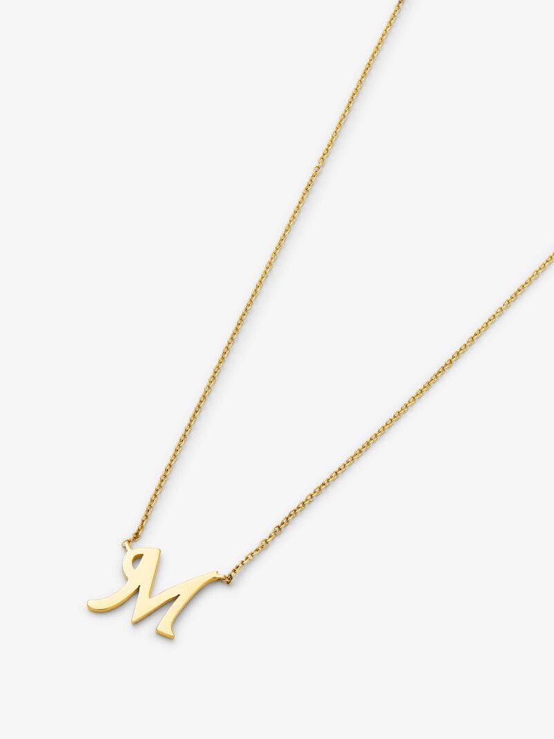 18K yellow gold pendant with letter M image number 1
