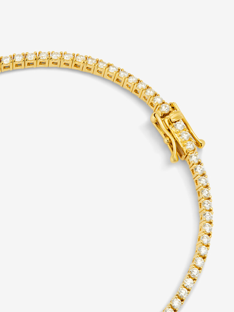 18K yellow gold rivière bracelet with white 1.65 cts bright diamonds image number 4