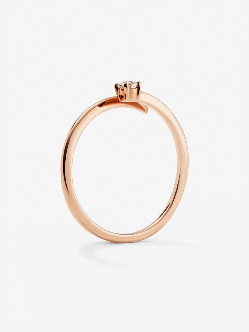 You and I 18k rose gold ring with white diamond in bright size image number 4