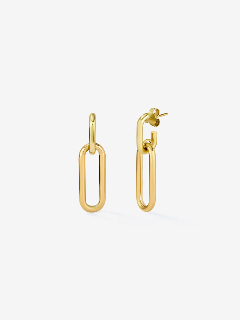 Medium-sized 18k yellow gold forza link earrings image number 0