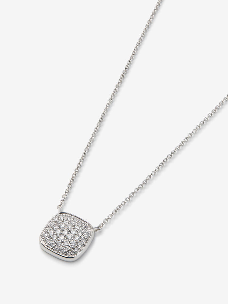 18K White Gold Pendant with Geometric Central Motif and Brilliant-Cut Pavé Diamonds image number 2