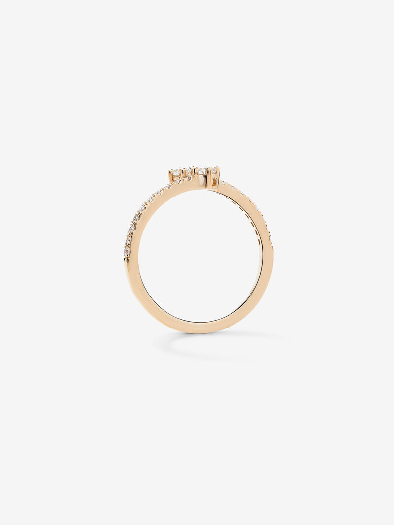 You and Me ring in 18K rose gold with diamonds. image number 4