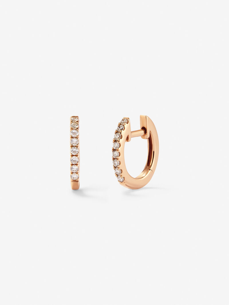 18kt rose gold earrings with diamonds image number 0