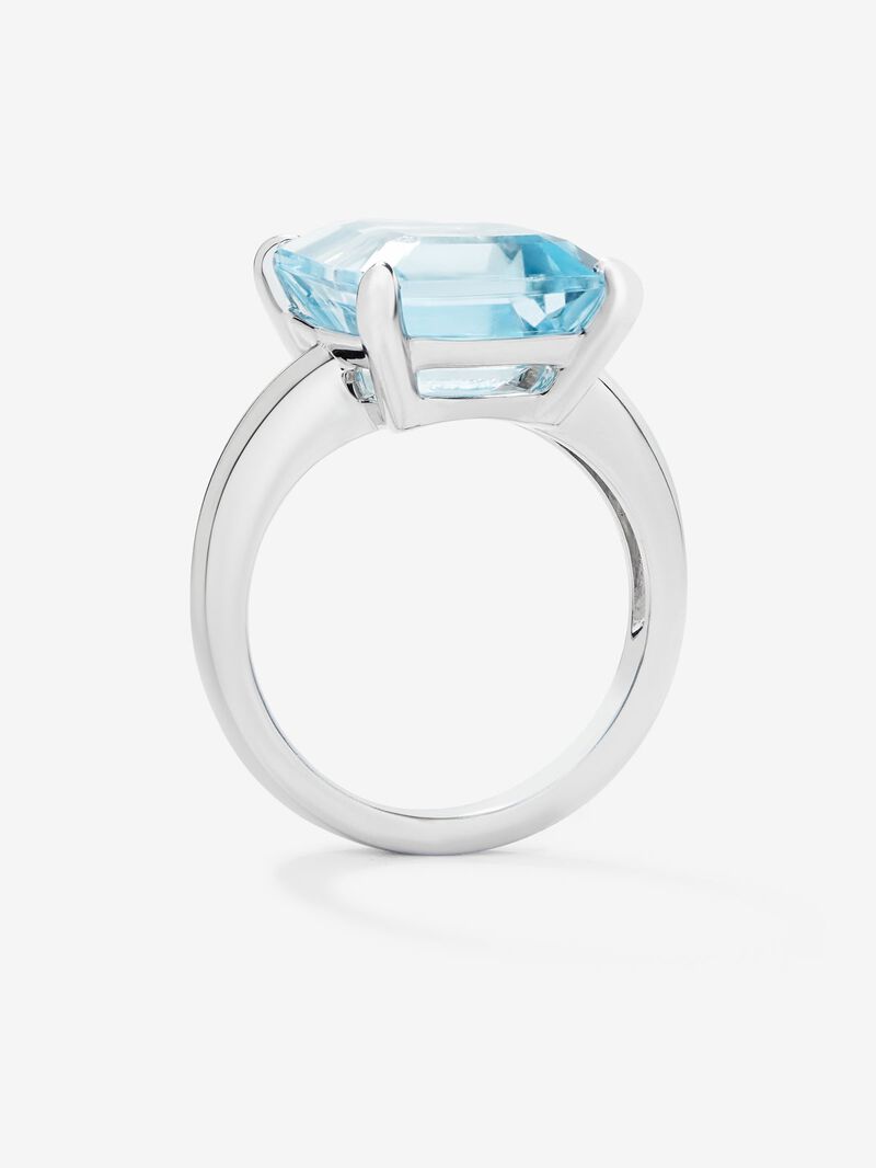 925 silver cocktail ring with sky blue topaz in octagonal cut image number 3