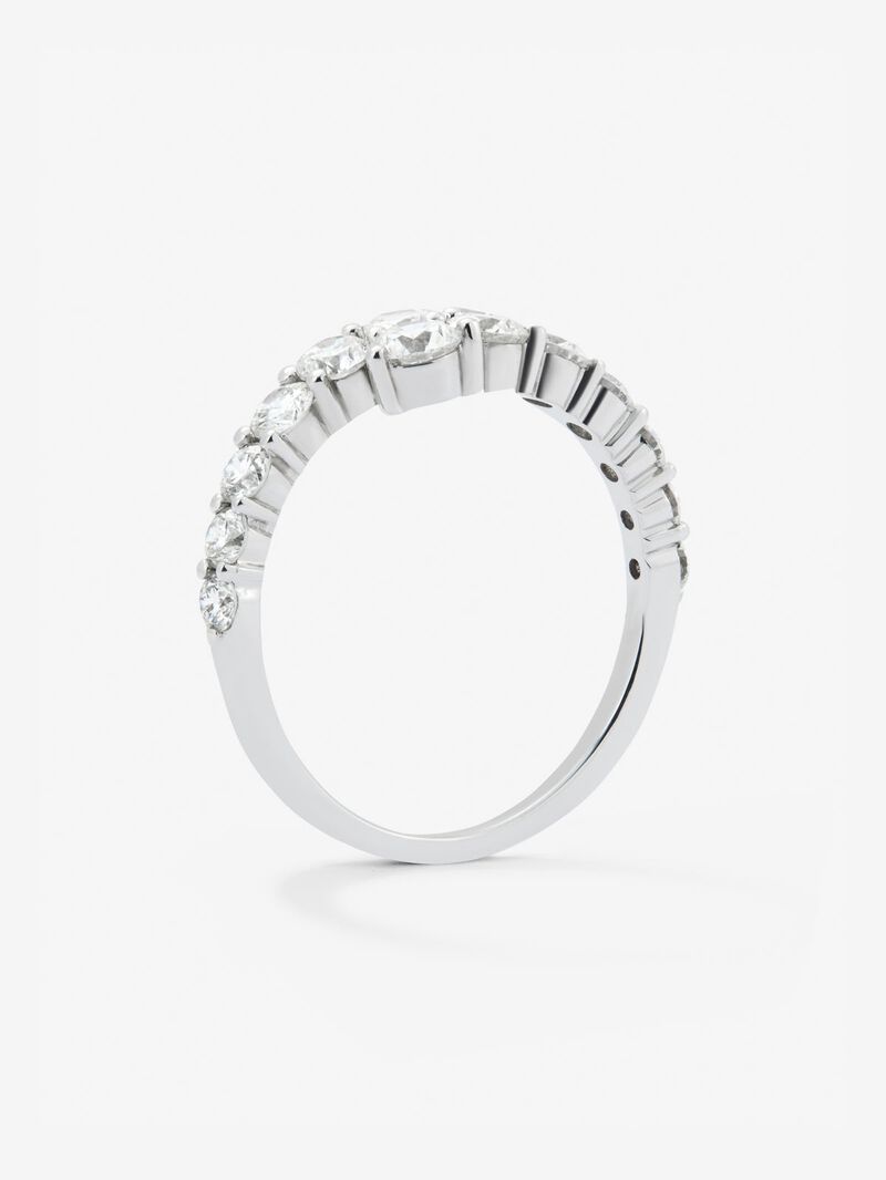 You and I of 18K White Gold with White Diamonds in Bright Size of 1.15 CTS image number 3