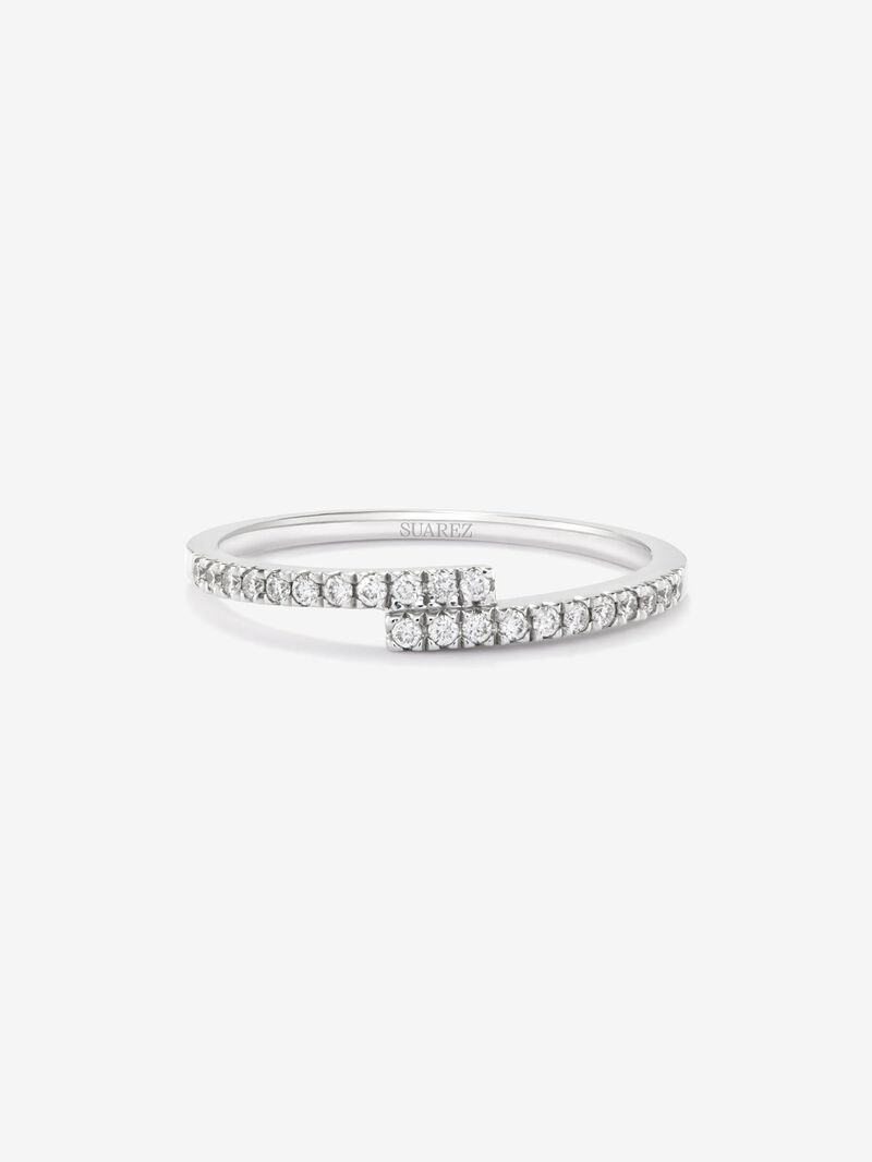 You and me ring in 18K white gold with 22 brilliant-cut diamonds with a total of 0.15 cts image number 1