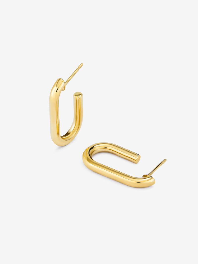 Short forza chain earrings in 18k yellow gold. image number 2