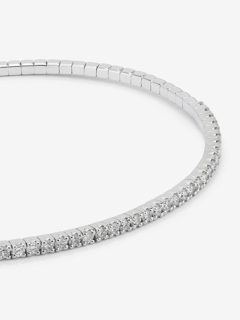 Rigid 18K white gold bracelet with 42 brilliant-cut diamonds with a total of 0.71 cts image number 1