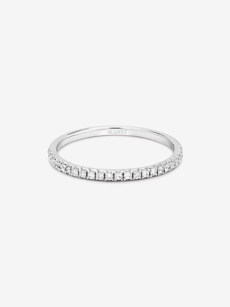 Half ring in 18K white gold with 23 brilliant-cut diamonds with a total of 0.15 cts image number 2