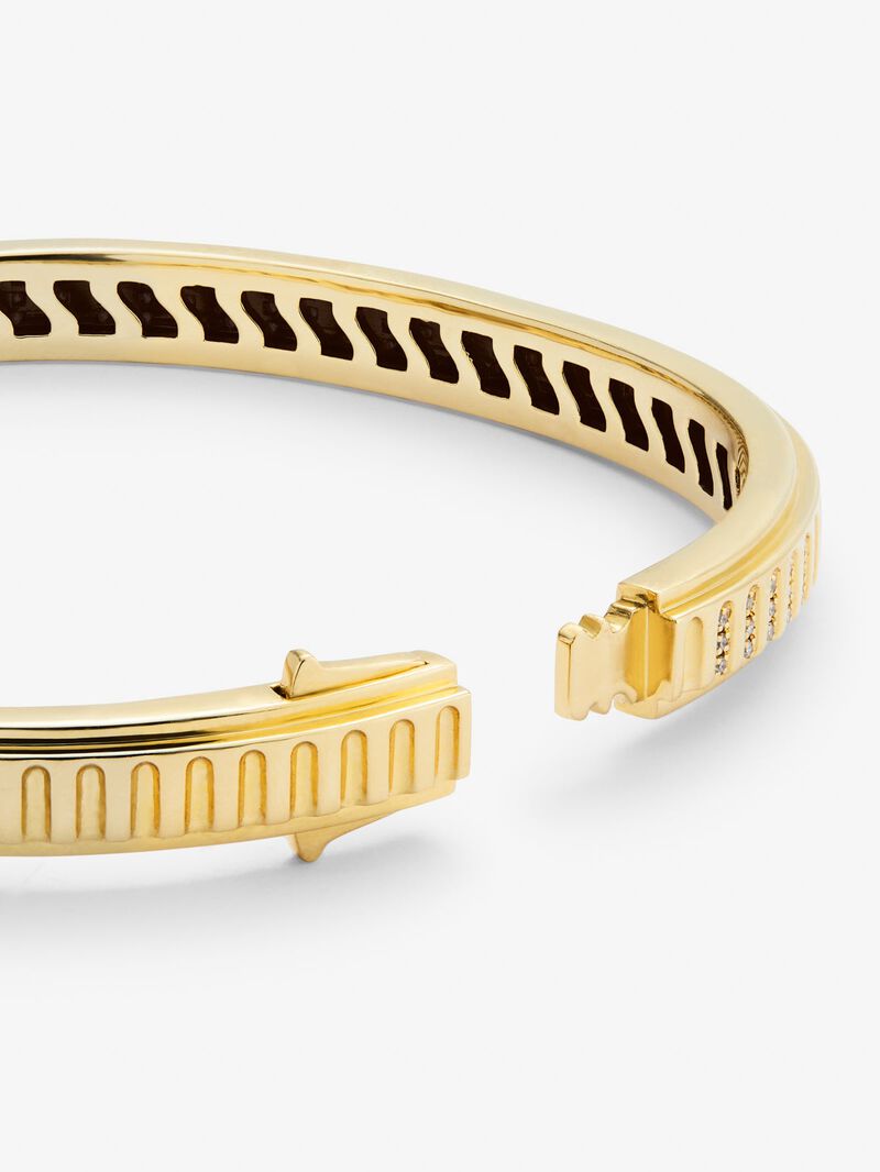 Rigid 18K yellow gold bracelet with 123 brilliant-cut diamonds with a total of 0.3 cts image number 4