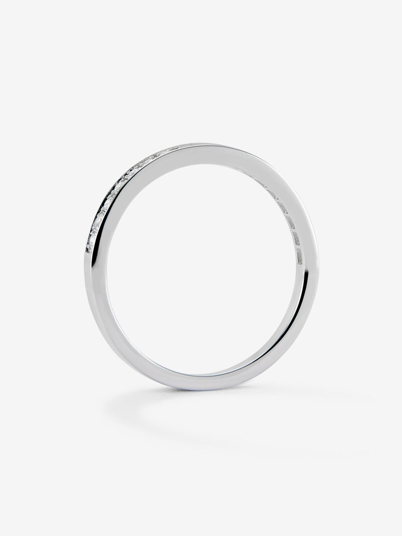 Half ring in 18K white gold with 18 brilliant-cut diamonds with a total of 0.18 cts image number 4