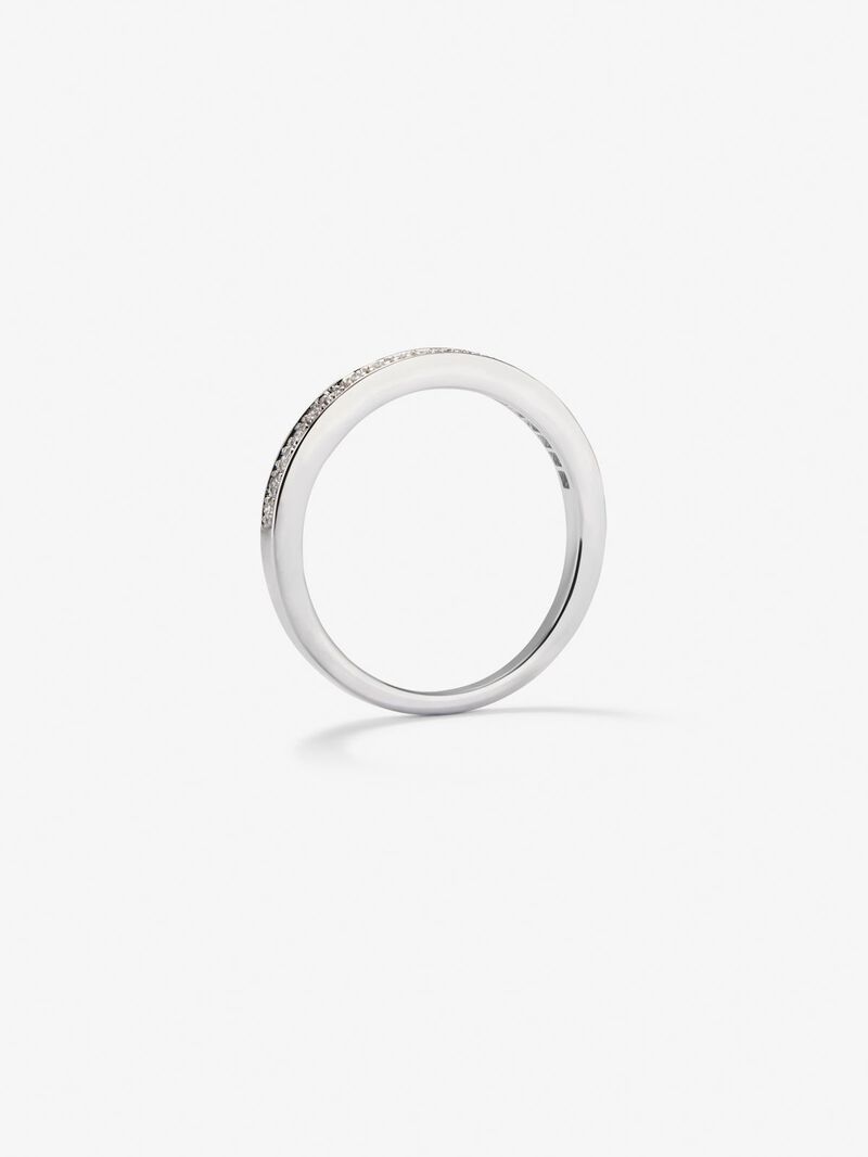Half ring in 18K white gold with 19 brilliant-cut diamonds with a total of 0.1 cts image number 7