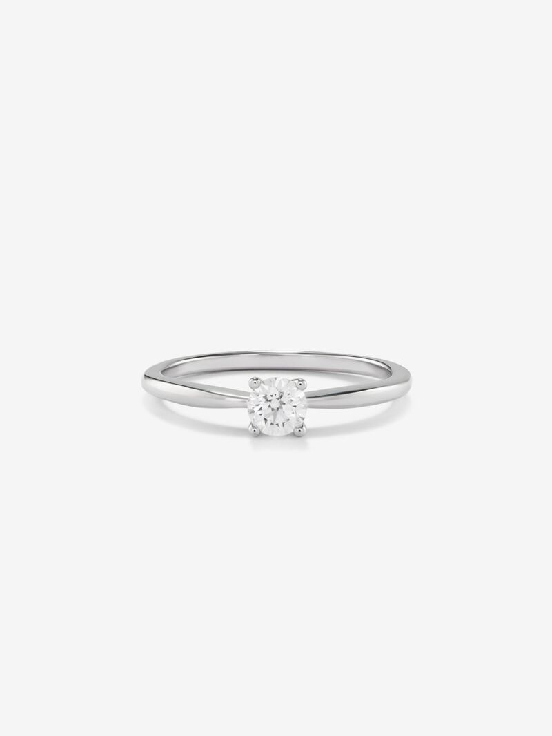 18K White Gold Solitary Ring with 0.09 CTS bright diamond image number 2