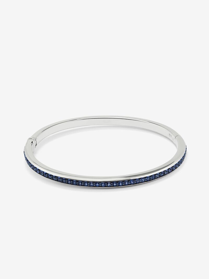 925 Silver rigid bracelet with sapphires. image number 0