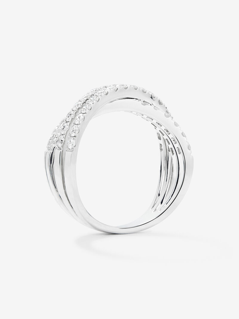 18K white gold cross multi-arm ring with 52 brilliant-cut diamonds with a total of 1.12 cts image number 4