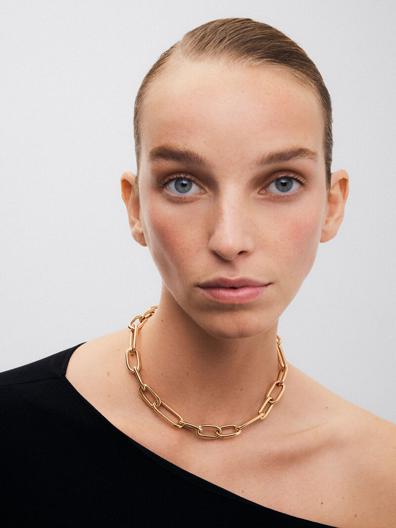 Extra Large Link Necklace in 18K Yellow Gold image number 4