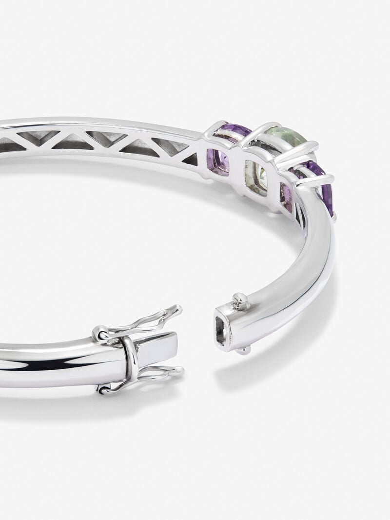 Utopian Rigid Silver Bracelet with Amethyst image number 8