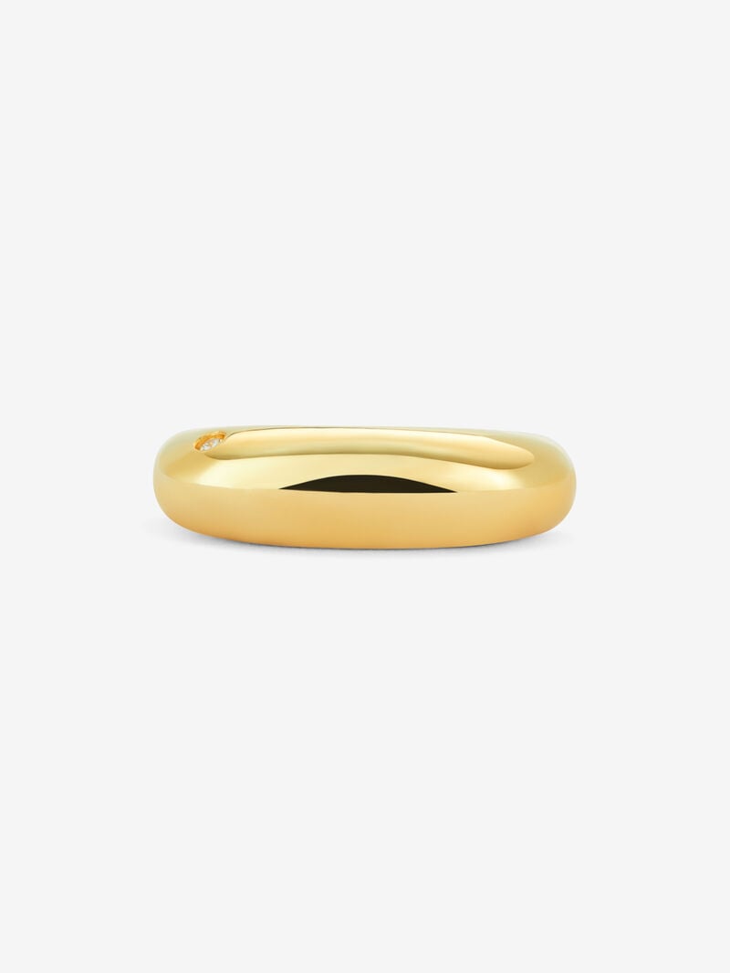 18K yellow gold ring with 0.01 ct brilliant cut diamond image number 2