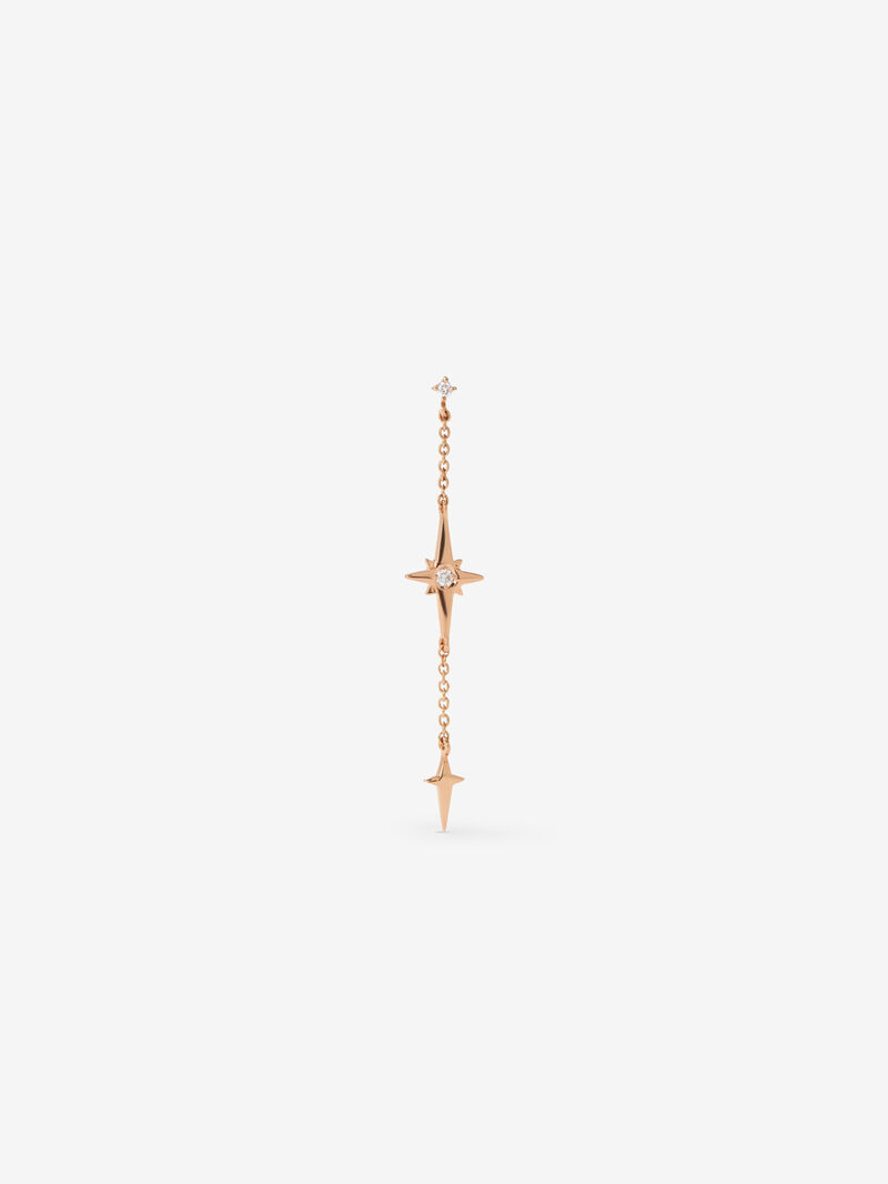 Individual 18K rose gold earring with 2 brilliant-cut diamonds with a total of 0.03 cts image number 2