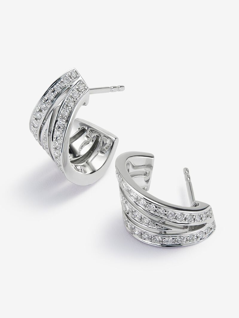 18K white gold earrings with paved brilliant-cut diamonds with a total of 0.52 cts image number 2