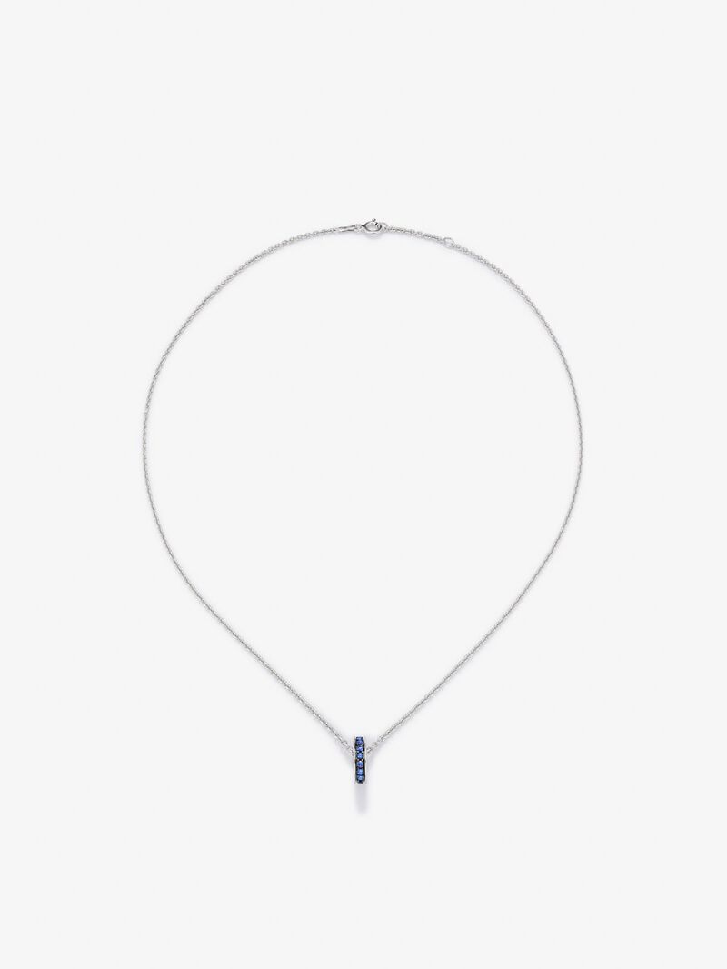 925 silver pendant with brilliant-cut blue sapphires of 0.68 cts image number 0