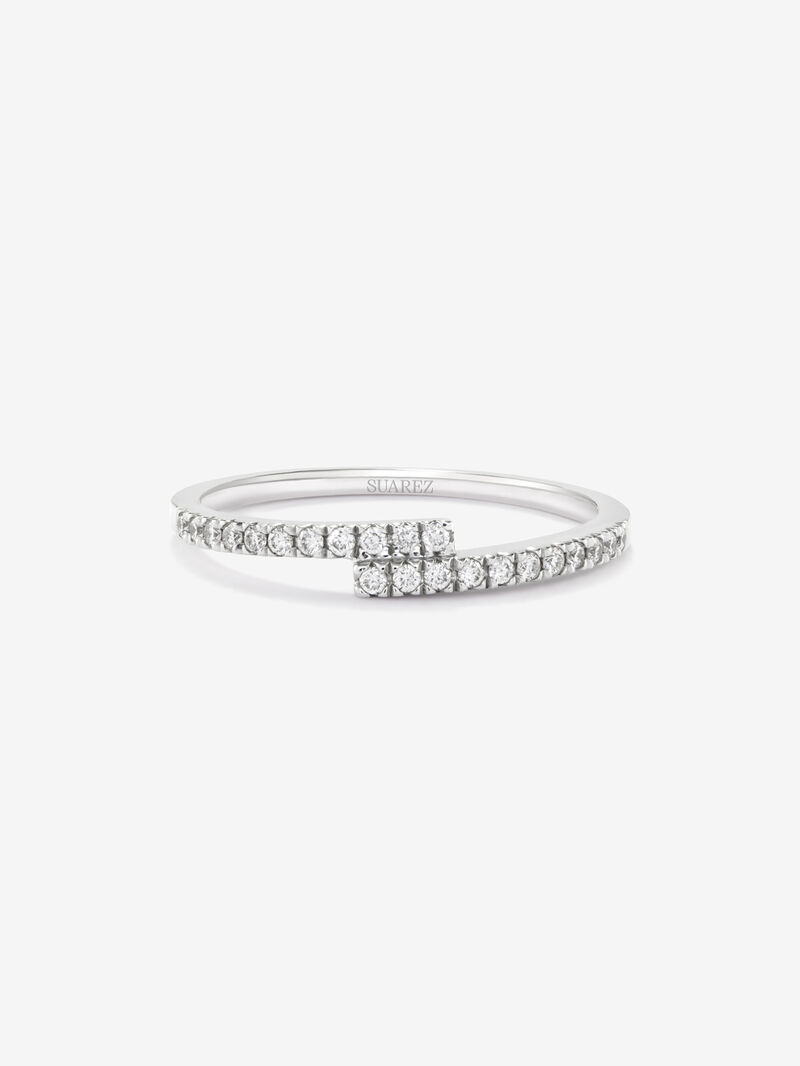 You and me ring in 18K white gold with 22 brilliant-cut diamonds with a total of 0.15 cts image number 2