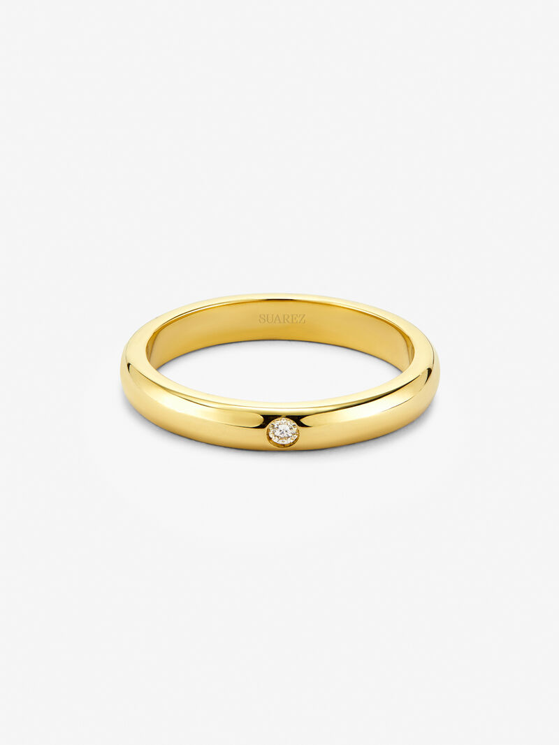 18K yellow gold alliance with 0.03 ct brilliant cut diamond image number 1