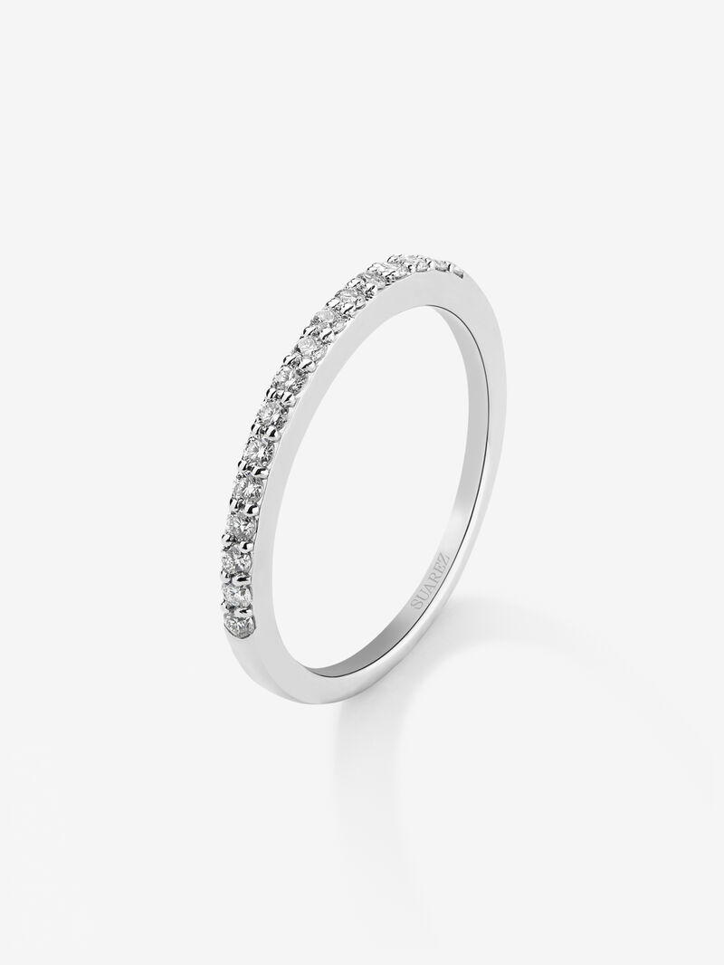 Half ring in 18K white gold with 16 brilliant-cut diamonds with a total of 0.21 cts image number 0